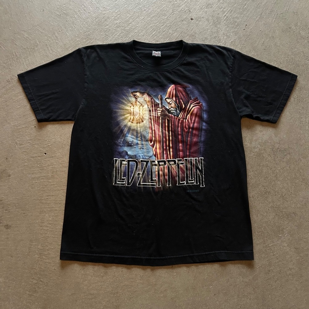 Vintage Led Zeppelin Shirt Size XL Black Stairway To Heaven Band Concert